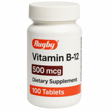 Rugby Vitamin B-12 Dietary Supplement, 500 mcg