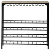 Rustic 40 Bottles Metal Floor Free Standing Wine Rack Table
