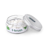 T-Brush Fluoride-Free Natural Mint Toothpaste Tablets: Vegan, SLS & Gluten-Free for Sensitive Gums & Travel - Eco-Friendly Whitening