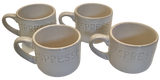 Belle Maison Espresso Coffee Cups with the word “ESPRESSO” Embossed