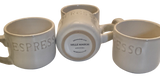 Belle Maison Espresso Coffee Cups with the word “ESPRESSO” Embossed
