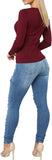 Tulucky Womens Boyfriend Jeans Distressed Slim Fit Ripped Denim Pants, Large