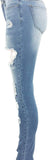 Tulucky Womens Boyfriend Jeans Distressed Slim Fit Ripped Denim Pants, Large
