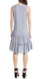 Karen Kane Ruffle Hem Dress, Stripe Size Large