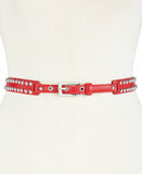 DKNY Dome-Studded Belt Red
