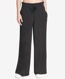 Dkny Sport Ruffled Wide-Leg Pants, Size Large