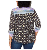 Style & Co. Womens Mixed Button Down Blouse