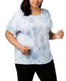 Ideology Womens Plus Size Crisscross Back Short Sleeve Top, Size 1X
