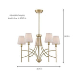 World Imports Millau Collection 5-Light Satin Gold Chandelier