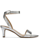 Naturalizer Women's Ankle Strap Sandals, Soft Silver Leather, Size 7
