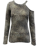 Inc Asymmetrical Animal-Print Top, Size Large