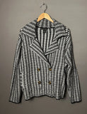 RACHEL ZOE Womens Black White Soft Cardigan, Size Medium