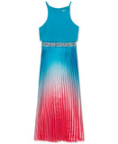 Rare Editions  Girls Ombre Pleated Charmeuse Dress