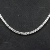 4.3CT Certified Round Lab Grown Diamond 18" Tennis Necklace Solid 14K White Gold