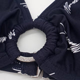 Michael Michael Kors Womens No Cup Tie Logo Ring Halter Bikini Top