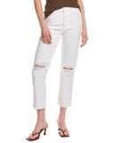 7 For All Mankind High Waist Ripped Button Fly Jeans, Size 24