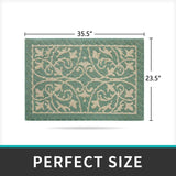 Dexi Door Mat Indoor Rugs for Entryway Non Slip Washable, 23.5x35.5, Dark Green