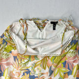 Aqua Floral Print Dress, Size Large
