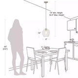 Cresswell Lighting 9in Modern Brushed Nickel Clear Glass Round Mini Pendant Ceili