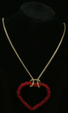 Inc Gold-Tone Beaded Heart Pendant Necklace