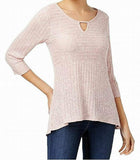 NY Collection Petite High-Low Keyhole Top, Petite Small