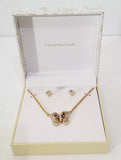 Charter Club Gold-Tone Crystal Butterfly Pendant Necklace and Stud Earrings