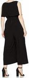 Julian Taylor Women's Solid Belted Jumpsuit, Black, Size 16