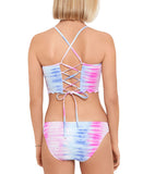 Salt + Cove Juniors Lace-Up-Back High-Neck Swim Top