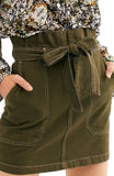 Free People Women's Splendor in The Grass Skirt, Army Green, Size 12