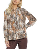 NYDJ Womens Pleated Peasant Blouse, Size XS