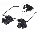 20X LED Lighted Eyeglass Loupe – Dual Magnifying Glasses, Hands-Free Magnifier with Adjustable Lens