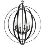 Progress Lighting Equinox Collection Black Six-Light Sphere Pendant