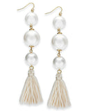 Thalia Sodi Gold-Tone Imitation Pearl and Tassel Drop Earrings