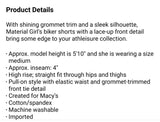 Material Girl Juniors Grommet-Trimmed Tie-Front Biker Shorts, Small