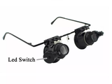 20X LED Lighted Eyeglass Loupe – Dual Magnifying Glasses, Hands-Free Magnifier with Adjustable Lens