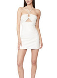 Bardot Womens Lexi Faux-Leather Mini Dress, Size 10