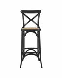 Home Decorators Mavery Black Wood Bar Stool With Woven 18 In. W X 43.7 In. H