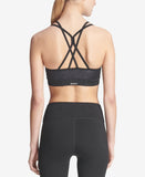 DKNY Womens Sport Logo Glitter Strappy-Back Low-Impact Sports Bra Clear Combo XL