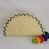 I.n.c. Straw Taco Clutch - Natural/Silver