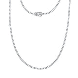 Ct Round Certified Lab Grown Diamond 14K Solid Gold Women’s Tennis Necklace (18")
