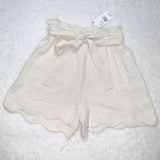 Monteau Big Girls Linen Scallop Hem Shorts, Size Small
