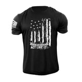 New Men's Distressed USA Flag  T-Shirt Stylish Graphic Tee