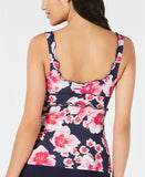 Dkny Printed Scallop-Edge Tankini Top, Size Large