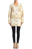 Free People Womens Beige Striped Open Cardigan Sweater, Medium