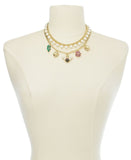 Thalia Sodi Gold-Tone Crystal, Imitation Pearl Bee Multi-Charm Layered Necklace