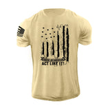 New Men's Distressed USA Flag  T-Shirt Stylish Graphic Tee