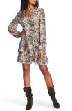 1.state Ruffled Snakeskin Print Dress, Size 00