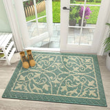 Dexi Door Mat Indoor Rugs for Entryway Non Slip Washable, 23.5x35.5, Dark Green