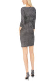 Jessica Howard Women's Glitter Houndstooth Sheath Dress Black