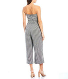 1.State Strapless Tie Waist Plaid Crop Jumpsuit, Size 10